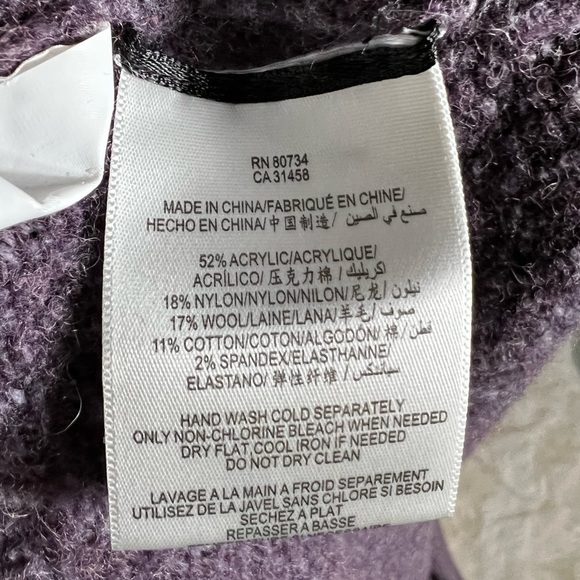 BCBG Maxazria Women's XLSmall Purple Wool Blend knit Cardigan Sweater - Picture 6 of 6